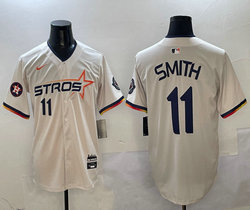 Nike Houston Astros #11 Cam Smith White 3(III) Joint Authentic Stitched MLB Jersey