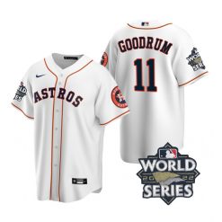 Nike Houston Astros #11 Niko Goodrum 2022 World Series White Game Authentic Stitched MLB Jersey