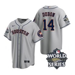 Nike Houston Astros #14 Mauricio Dubon 2022 World Series Gray Game Authentic Stitched MLB Jersey