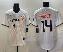 Nike Houston Astros #14 Mauricio Dubon White 2025 City MLB Jersey