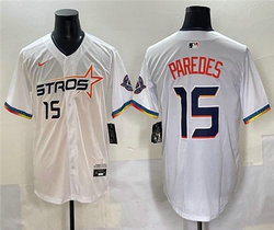 Nike Houston Astros #15 Isaac Paredes White 2025 City MLB Jersey