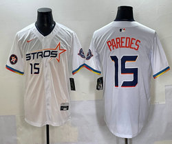 Nike Houston Astros #15 Isaac Paredes White 4(IV) Joint Stitched MLB Jersey