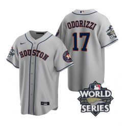 Nike Houston Astros #17 Jake Odorizzi 2022 World Series Gray Game Authentic Stitched MLB Jersey