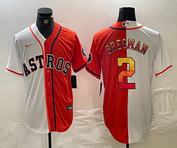 Nike Houston Astros #2 Alex Bregman Orange White Game Authentic Stitched MLB Jersey