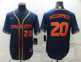 Nike Houston Astros #20 Chas McCormick Navy 2022 City #20 in front Game Authentic Stitched MLB Jersey