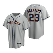 Nike Houston Astros #23 Michael Brantley Gray Game Authentic Stitched MLB Jersey