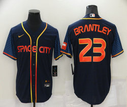 Nike Houston Astros #23 Michael Brantley Navy 2022 City Game Authentic Stitched MLB Jersey