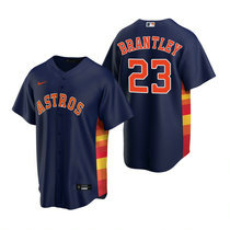 Nike Houston Astros #23 Michael Brantley Navy Game Authentic Stitched MLB Jersey