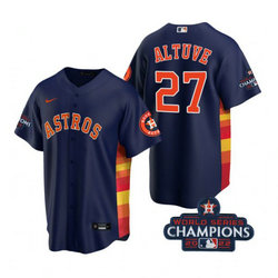 Nike Houston Astros #27 Jose Altuve 2022 World Series Champions Navy Game Authentic Stitched MLB Jersey