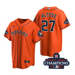 Nike Houston Astros #27 Jose Altuve 2022 World Series Champions Orange Game Authentic Stitched MLB Jersey