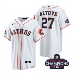 Nike Houston Astros #27 Jose Altuve 2022 World Series Champions White Game Authentic Stitched MLB Jersey