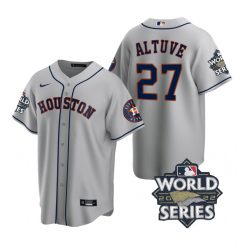 Nike Houston Astros #27 Jose Altuve 2022 World Series Gray Game Authentic Stitched MLB Jersey