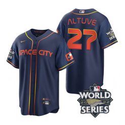 Nike Houston Astros #27 Jose Altuve 2022 World Series Navy City Game Authentic Stitched MLB Jersey