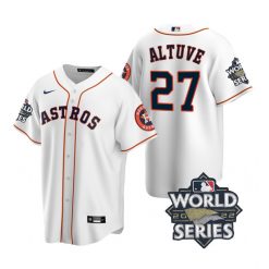 Nike Houston Astros #27 Jose Altuve 2022 World Series White Game Authentic Stitched MLB Jersey