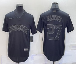 Nike Houston Astros #27 Jose Altuve Black Inverted Legend Pullover Authentic Stitched MLB jersey