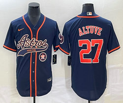 Nike Houston Astros #27 Jose Altuve Blue Joint Team Patch on front Stitched MLB Jersey