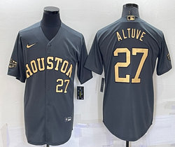 Nike Houston Astros #27 Jose Altuve Charcoal #27 in front 2022 All Star Authentic Stitched MLB Jersey