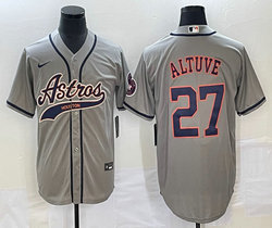 Nike Houston Astros #27 Jose Altuve Gray Joint Stitched MLB Jersey