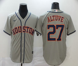 Nike Houston Astros #27 Jose Altuve Grey Game Authentic Stitched MLB Jersey