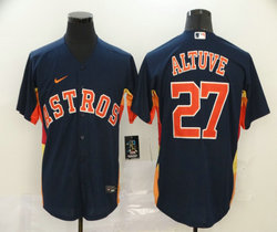 Nike Houston Astros #27 Jose Altuve Navy Blue Game Authentic Stitched MLB Jersey