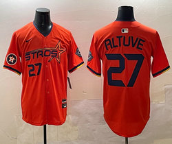 Nike Houston Astros #27 Jose Altuve Orange 3(III) Joint Authentic Stitched MLB Jersey