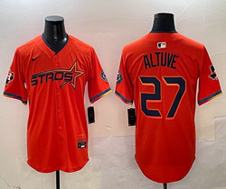 Nike Houston Astros #27 Jose Altuve Orange 5(V) Joint Stitched MLB Jersey