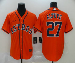 Nike Houston Astros #27 Jose Altuve Orange Game Authentic Stitched MLB Jersey