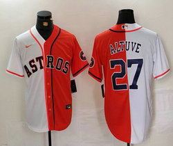 Nike Houston Astros #27 Jose Altuve Orange White Authentic Stitched MLB Jersey