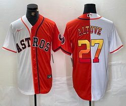 Nike Houston Astros #27 Jose Altuve Orange White Game Authentic Stitched MLB Jersey