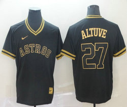 Nike Houston Astros #27 Jose Altuve Pullover Cooperstown Collection Authentic stitched MLB jersey