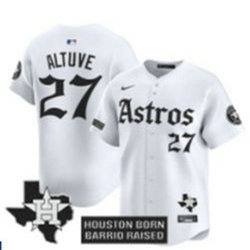 Nike Houston Astros #27 Jose Altuve White 5(V) Joint MLB Jersey