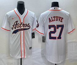Nike Houston Astros #27 Jose Altuve White Joint Stitched MLB Jersey