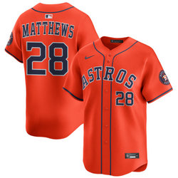 Nike Houston Astros #28 Brice Matthews Orange Jersey