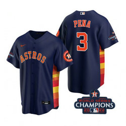 Nike Houston Astros #3 Jeremy Pena 2022 World Series Champions Navy Game Authentic Stitched MLB Jersey