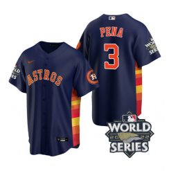 Nike Houston Astros #3 Jeremy Pena 2022 World Series Navy Game Authentic Stitched MLB Jersey