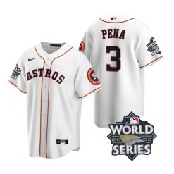 Nike Houston Astros #3 Jeremy Pena 2022 World Series White Game Authentic Stitched MLB Jersey