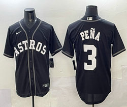 Nike Houston Astros #3 Jeremy Pena Black Lights Out Authentic Stitched MLB Jersey