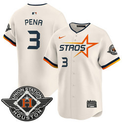 Nike Houston Astros #3 Jeremy Pena Cream 2025 City Stitched MLB Jersey