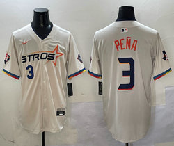 Nike Houston Astros #3 Jeremy Pena Cream 4(IV) Joint Stitched MLB Jersey