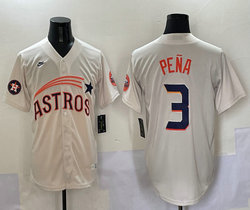 Nike Houston Astros #3 Jeremy Pena Cream 5(V) Joint With Patch MLB Jersey