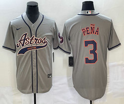 Nike Houston Astros #3 Jeremy Pena Gray Joint Stitched MLB Jersey
