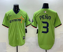 Nike Houston Astros #3 Jeremy Pena Green 3(III) Joint Authentic Stitched MLB Jersey