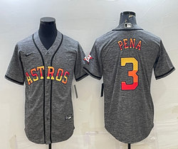 Nike Houston Astros #3 Jeremy Pena Hemp grey rainbow Authentic Stitched MLB Jersey