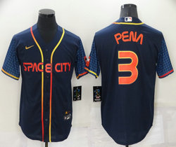 Nike Houston Astros #3 Jeremy Pena Navy 2022 City Game Authentic Stitched MLB Jersey