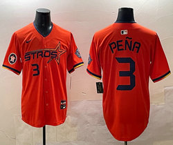 Nike Houston Astros #3 Jeremy Pena Orange 3(III) Joint Authentic Stitched MLB Jersey