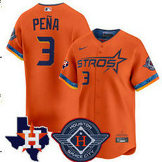 Nike Houston Astros #3 Jeremy Pena Orange 4(IV) Joint Stitched MLB Jersey