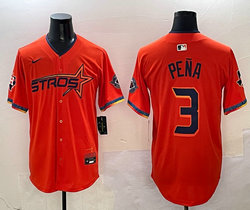 Nike Houston Astros #3 Jeremy Pena Orange 5(V) Joint Stitched MLB Jersey