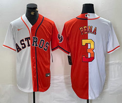 Nike Houston Astros #3 Jeremy Pena Orange White Game Authentic Stitched MLB Jersey