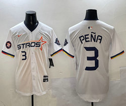 Nike Houston Astros #3 Jeremy Pena White 3(III) Joint Stitched MLB Jersey