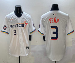 Nike Houston Astros #3 Jeremy Pena White 4(IV) Joint Stitched MLB Jersey